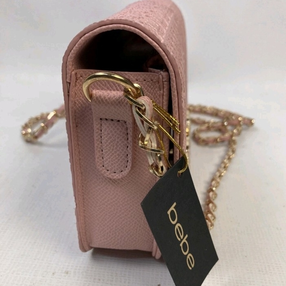 bebe Pink Quilted Chain Crossbody Bag - Picture 6 of 12